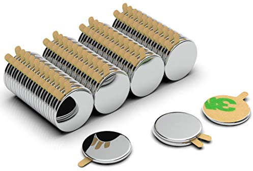 NeoMagNova® Aimant en Néodyme Auto-Adhésif Extra Fort - N42, 8x1mm Aimants De Puissance Adhésifs À Dos Rond - pour La Décoration, l'art, L'artisanat, Les Miniatures, Et Plus - Lot de 100 pièces