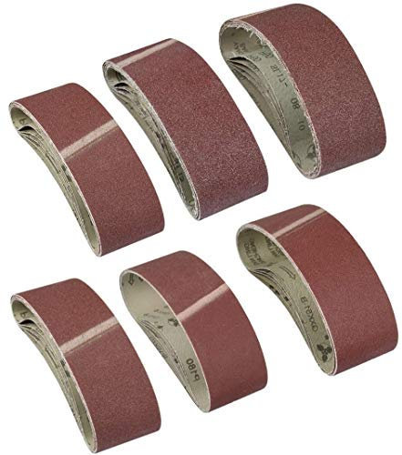KAHEIGN 30 Pz Nastro Abrasivo, 533 X 75 Mm Tessuto Di Stoffa Nastro Abrasivo 40/60 /80/120 /180/240 Grana Ossido Di Alluminio Carta Vetrata Cinture Power File Per Levigatrici A Nastro Bosch Ecc