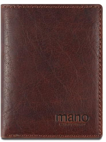 mano Don Simon Kartenetui mit Scheinfach 7CC – Herren Leder Kreditkartenetui - Credit Card Holder Wallet, Braun