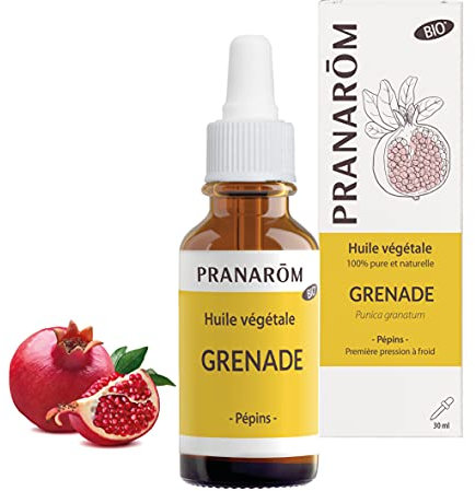 Pranarôm, Huile Végétale de Grenade Bio, Régénérante et Apaisante cutanée, Riche en Anti-Oxydants, 30 ml