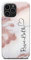 iCaseDesigner Personalised Marble Glitter Flowing Name with Heart Phone Case for Apple iPhone 11-11. White Marble with Faux Rose Gold Sparkle Vertical Name