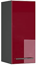 Vicco Hängeschrank Fame-Line, hängender Küchenschrank, Bordeaux Hochglanz/Anthrazit, 30 cm