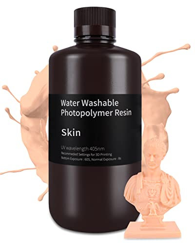 ELEGOO Resin Wasser Abwaschbar 1000g Beige, 405nm LCD UV-Härtung 3D Drucker Resin Water Washable Resin für MSLA/LCD/DLP Resin 3D Drucker