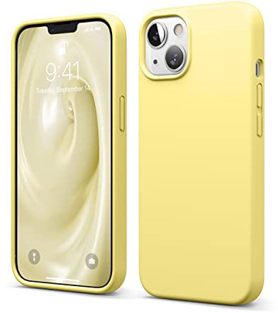 elago Liquid Silicone Case Kompatibel mit iPhone 13 Hülle (6,1), Hochwertiges Silikon, Rundumschutz Handyhülle : 3-Layer Struktur Schutzhülle, Kratzfestes Weiches Mikrofaserfutter (Gelb)