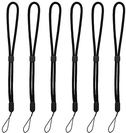 Handschlaufe 6-teilig verstellbar Nylon-Handschlaufe schwarz, Handschlaufe für Telefon Kamera Schlüssel USB-Stick Brieftasche ID-Namensschild MP3 MP4