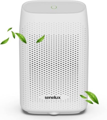 Senelux Deshumidificador 2000ml, Deshumidificador Eléctrico, con Filtro Fácil de Limpiar y Apagado Automático, Limpiador de Aire Ultra Silencioso para el Hogar Deshumidificador Pequeño Purificador de