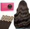 WENNALIFE Tape Extensions Echthaar, 20pcs 50g 40cm 16 Zoll Helles Dunkel Braun Remy Invisible Tape Extensions Seidig Gerade Echthaar Extensions Skin Weft Tape Ins