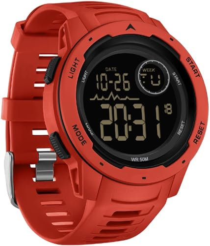 findtime Uhren Herren Digital Militär Sportuhr 50M Wasserdicht Digitale Armbanduhr mit Wecker Datum Digitaluhr LED Stoppuhr 12/24H Tactical Watch für Männer Jungen Outdoor