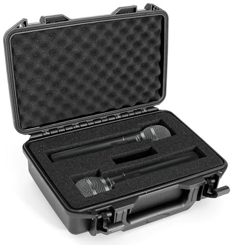 TORIBIO Kabellose Mikrofonhülle, anpassbare Schaumstoff-Aufbewahrungsbox mit vorgewürfelter DIY-Form, tragbare Hülle, Ausrüstungsschutzhülle für Reisen und Ausflüge, Schwarz