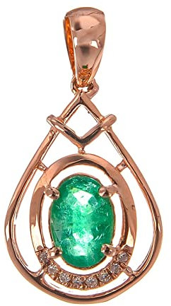 Womens Rings Emerald, Womens Pendant Necklace Rose Gold Diamond Teardrop with Pear Emerald Engagement Gifts for Women