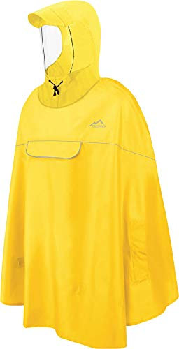 normani Wasserdicher Fahrrad-Regenponcho Regencape für Damen und Herren - Kapuze mit Sichtfenster - Wassersäule: 12.000 mm - 3M™ Scotchlite™ Reflektor und YKK-Reißverschluss Farbe Gelb Größe XXL-3XL