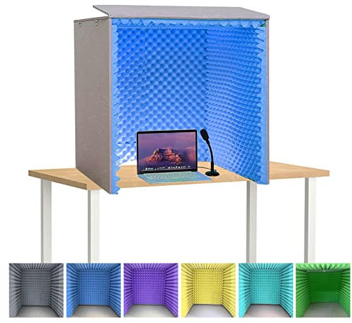 Tragbare Gesangskabine, 80x80x80cm,schalldämmung Recording-Equipment, Aus Akustikschaumplatte,Akustikschaum Schalldichte Schaumstoffplatten, Aufnahmekabine,für Studio Zuhause Mikrofon Vokalkabinen (C