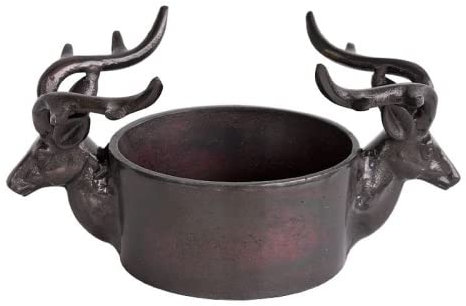 Hazenkamp Flaschenhalter Rentier Deko Messing 11 x 23 cm
