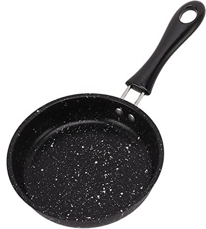 Sartén para Huevos, Sartén Antiadherente Sartén Pequeña de Acero Inoxidable Utensilios de Cocina con Mango de Fácil Agarre para Cocinar en Interiores y Exteriores (14 CM)