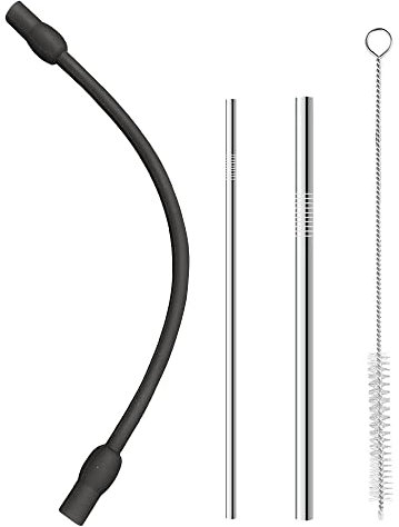 Milchschlauch 2 Edelstahles Milchrohr mit Reinigungsbürste Zubehör Set kompatibel mit Siemens EQ6 Bosch VeroAroma Kaffeevollautomaten