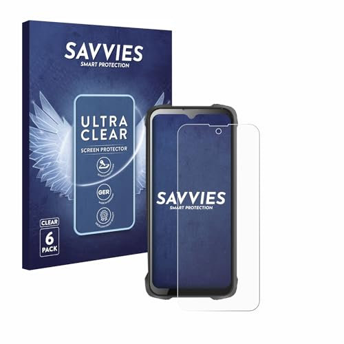 Savvies 6 Stück Schutzfolie für Cubot King Kong 9 Displayschutz-Folie Ultra-Transparent