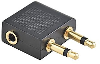 YSJJZRL 2 pz 3,5 mm femmina a doppio adattatore per cuffie da 3,5 mm maschio per aeroplano jack da 3,5 mm (B-3.5 femmina a 2 maschi)