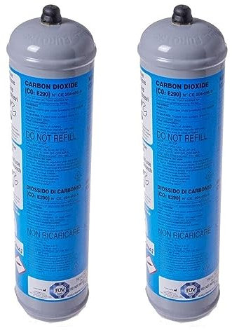 2 Bombole Co2 600 gr non ricaricabile attacco M11x1 per erogatori acqua frizzante Contenitore in acciaio