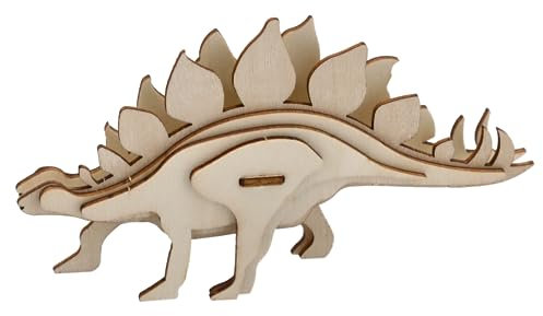 3D-Puzzle Kleiner Dinosaurier Holz Natur 3D Holzpuzzle Dino (Stegosaurus)