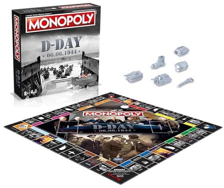 Winning Moves Monopoly D -Day en français - Jeu De Plateau 8+ - Jeu de Société pour 2 à 6 Joueurs - Jeux de Société Famille en français