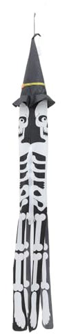 DIKACA Halloween-windschutzscheibenflagge Halloween Hängende Dekorationen Im Freien Halloween-hängedekorationen Halloween-Geist-windsack-Flagge Mit Lichtern Haushalt Beflocktes Tuch