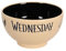 Elbenwald Ciotola per Cereali Wednesday - Ciotola con Icone di Wednesday Teschio Luna e Mano Fredda Motivo - 600 ml - Altezza 8 cm - Ø 13 cm - Ceramica - Beige Nero