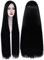 Perücke Damen 100cm Extra Lang Perücke Schwarz for Kostüm Perücke Natürliche Perücke Schwarz Lang für Halloween Fasching Karneval DE101BK