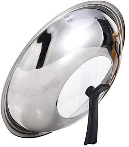 MAGICLULU Topfdeckel Silikondeckel Universaldeckel daran arbeiten Backform Pfannendeckel Kochgeschirr Glasabdeckung Kuppel Universalpfanne Ofen Wok-Abdeckung rotieren Schutz Rostfreier Stahl