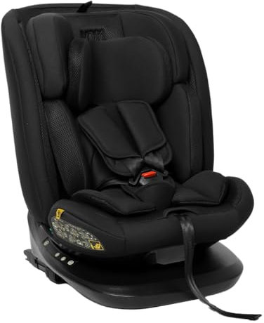 Novi Baby® Goliath Go Autokindersitz, I-size, mit ISOFIX base und Ruheposition,360°drehbar und Ruheposition, Gruppe 0+1/2/3 (0-12 Year), 5-Punkt-Sicherheitsgurt, Kinderautositz (Schwarz)