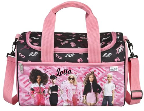 Petit sac de sport Barbie pour enfant - Personnalisable avec nom - Sac de voyage pour fille - Rose, Barbie - Rose