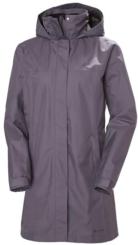 Helly Hansen Damen Aden Langer Regenmantel, Geräuchertes Violett, XS