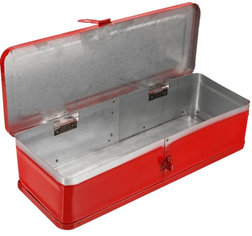 UKCOCO Caja De Herramientas De Metal Pequeño Organizador De Almacenamiento De Caja De Herramientas Portátil Con Cierre De Pestillo De Metal Para Taller De Reparación Doméstico Garaje 13.