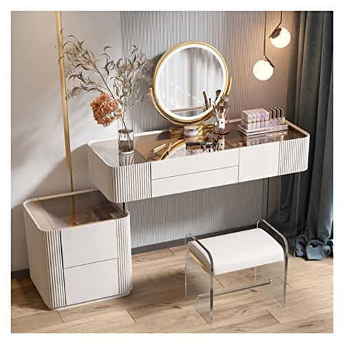 Schminktische Acrylglas-Schminktisch, Nachttisch, kleiner Beistellschrank, einfacher Schlafzimmer-Schminktisch, transparente Tischplatte, leerer hängender Schminktisch Kosmetiktisch ( Size : 100cm )