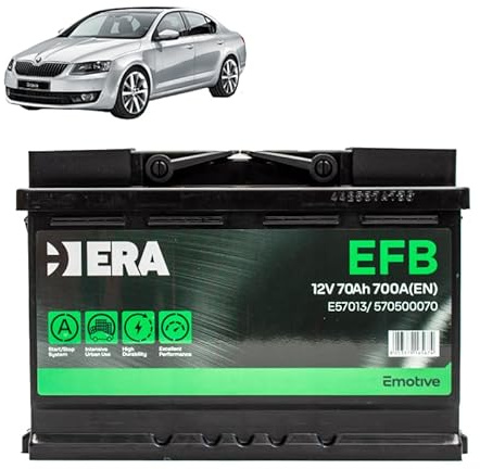 Batteria 70Ah EFB per Skoda Octavia III 1.0 1.5 2.0 TSI benzina 1.6 2.0 TDI gasolio 2012-2021