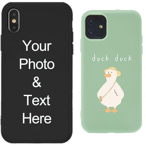 Handimake Custom Photo Phone Case for iPhone 16/15/11/12/13/14 Pro Max/Mini,Customized Photo/Text Phone Case for Birthday Friends Gift (Liquid Silicone Gel Phone case)