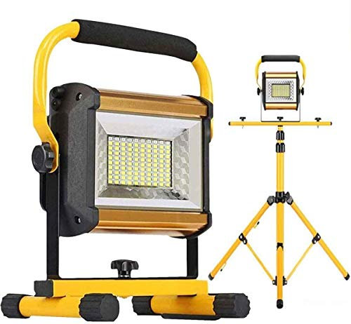 DACUDA Reflector LED Luces de inundación LED para Exteriores de 100 W Luz de Trabajo portátil con trípode IP 65 Foco hermético para iluminación de Garaje de jardín Luces de segu