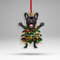 MUCHNEE Französische Bulldogge Schwarz Weihnachten Ornamente Lustiger Hund Baum Ornament Hund Geschenk für Haustier Hundeliebhaber Hund Acryl Ornament für Baumschmuck Haustier Welpen Ornament