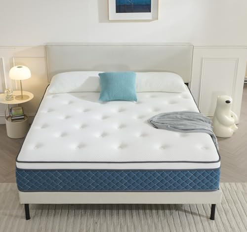 Hiimgo Matratze, Taschenfederkernmatratze 140x200 cm – 7-Zonen Härtegrad H3, Optimaler Komfort und Rückenstütze, Federkernmatratze für Ergonomische Rückenentlastung (140x200x25 cm)