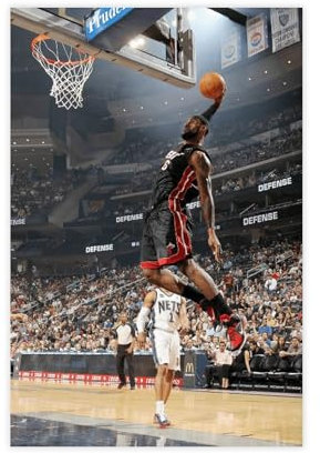 FSGHE Poster Super Basketball Star Sports LeBron James auf Leinwand, Schlafzimmer, Dekoration, Sportlandschaft, Büro, Raumdekoration, Geschenk, ungerahmt, 30 x 45 cm