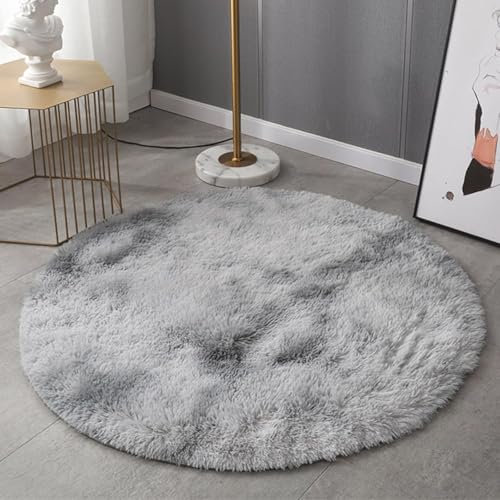 HARESLE Teppich Flauschig,Waschbar Teppich Wohnzimmer,Kleiner Teppiche Bettvorleger Schlafzimmer,Hochflor Teppiche Kinderzimmer,rutschfest Tepich Weich für Büro (Hellgrau,60cm/24 Zoll)
