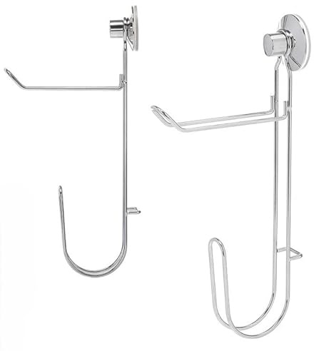 EURI Portarrollos Doble de Papel Higiénico | Con Ventosa, Acero Inoxidable, Para Baño, Sin Taladrar