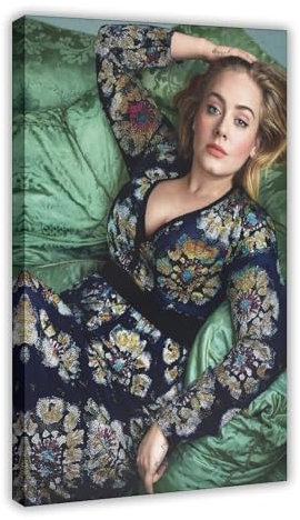 Kunstposter mit schöner Sängerin, Adele, Leinwandposter, Wandkunst, Dekordruck, Gemälde für Wohnzimmer, Schlafzimmer, Dekoration, 20 x 30 cm, 4 Stück