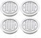 Rejillas de ventilación redondas de acero inoxidable, 4 rejillas decorativas, flujo de aire eficiente y fácil montaje (70 mm)