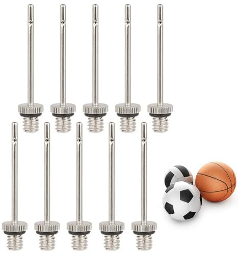 GZSYWZ 10 Stück Ballpumpe Nadeln - Doppelloch Aufblasbare Nadel Ballpumpennadeln für Sportbälle Luftpumpennadel Ventilnadeln Aufblasbare Nadel für Basketball Volleyball Rugby Fußball
