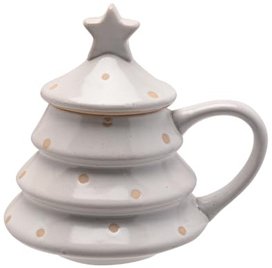 Widdop Ceramic Christmas Tree Mug with Lid & Star Top – Festive Hot Drink Cup for Tea, Coffee & Hot Chocolate – Seasonal Homeware & Gift | Festive Hot Drink Cup for Tea, Coffee & Hot Chocolate – Seasonal Homeware & Gift
