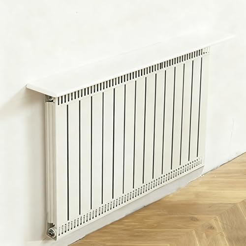 DJJYCTNM Solid Wood Radiator Shelf, Dustproof Radiator Cover for Living Room Bedroom, Load Bearing 60lbs, Easy to Assemble(White,100x20cm/39x8in)