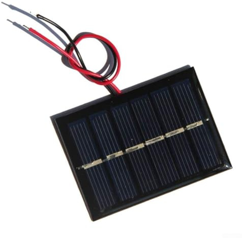 Panel solar de 0,3 W 3 V con cable para mini módulo solar de silicona policristalina para carga de batería, luces al aire libre, luces de jardín, electrónica pequeña, 65 x 48 mm, color negro