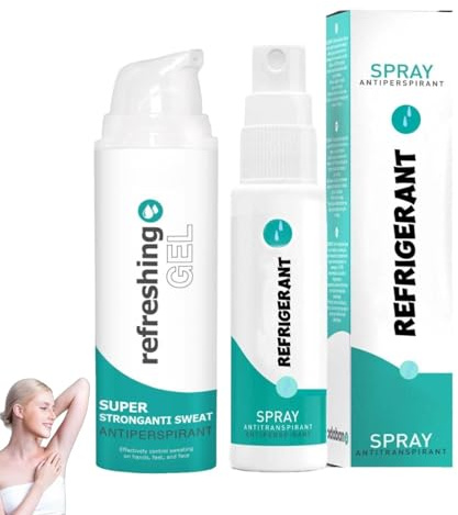 Antitranspirant Spray und Gel Gegen Starkes Schwitzen, Anti-Schweiß-Deo für Hände, Achseln und Kopf, Antitranspirant für Männer und Frauen mit Langzeitschutz, Hautverträglich, Duftneutral