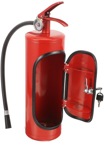 Portabottiglie a Forma di Estintore per Vino Rosso in Ferro e Plastica