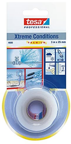 tesa 4600 Selbstverschweißendes Klebeband für extreme Bedingungen, 25 mm x 3 m, transparent